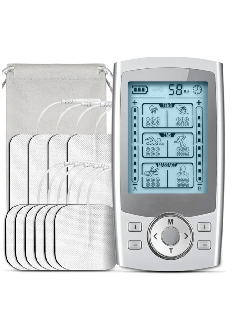 Arabest 36 Modes Rechargeable TENS EMS Muscle Stimulator for Pain Relief with 1 Pads, ABS Pads Holder, USB Cable, and Storage Bag  - Image 1