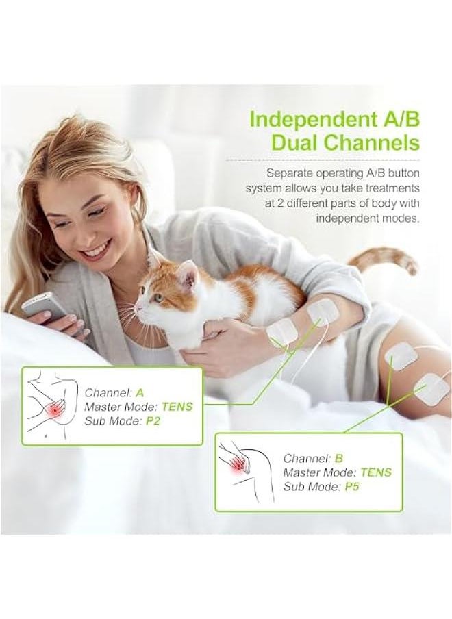 Arabest 36 Modes Rechargeable TENS EMS Muscle Stimulator for Pain Relief with 1 Pads, ABS Pads Holder, USB Cable, and Storage Bag  - Image 5