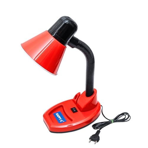 HAPPY E Table Lamp with Pen Holder, Study lamp for Students Flexible Gooseneck, On/Off Switch, B22 Bulb Holder, Red and Black (Blub not Included) - Image 5