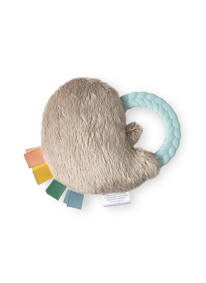 Itzy Ritzy - - Ritzy Rattle Pal With Teether - Baby Teething Toy Features A Minky Plush Character, Gentle Rattle Sound & Soft Teether Toy For Newborn (Sloth) - Image 1