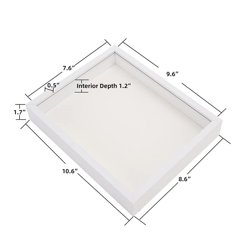 Besidotree 8x10 White Shadow Box Frame Display Case for Flowers Prodeets Boukets Awards Awards and Memorabilia - Image 2