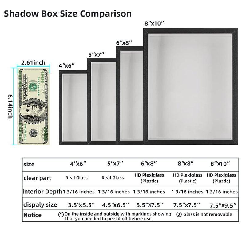 Besidotree 8x10 White Shadow Box Frame Display Case for Flowers Prodeets Boukets Awards Awards and Memorabilia - Image 4