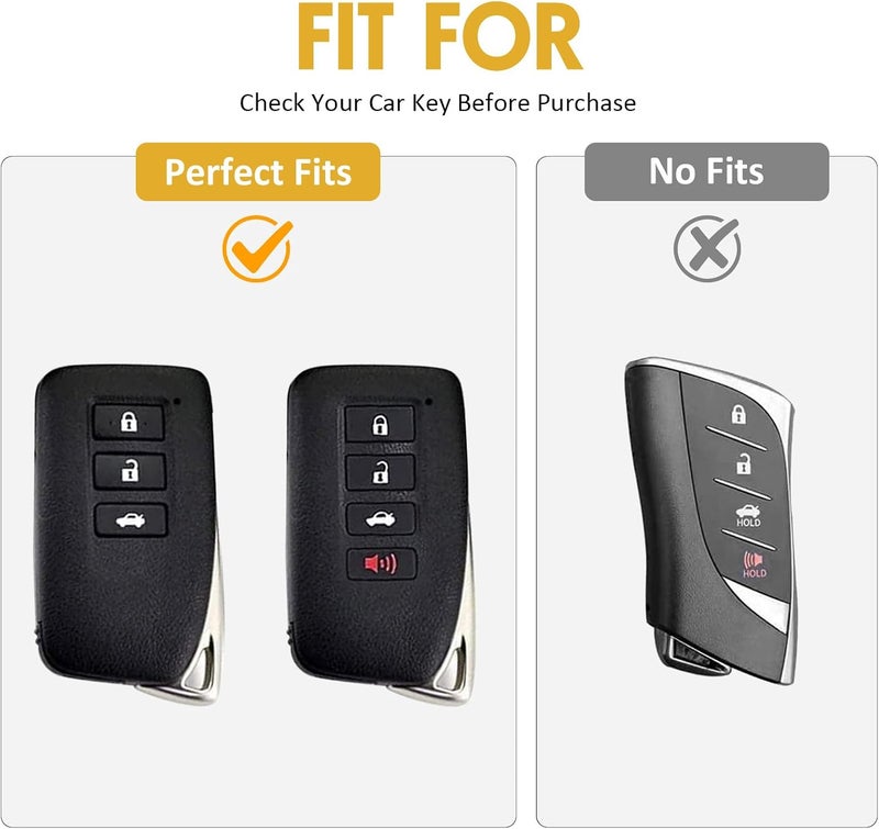 وركاس غلاف مفتاح ذكي بزرار 4 متوافق مع RX ES GS LS NX RS GX LX RC LC (رملي سريع - ذهبي شمبانيا) - Image 2