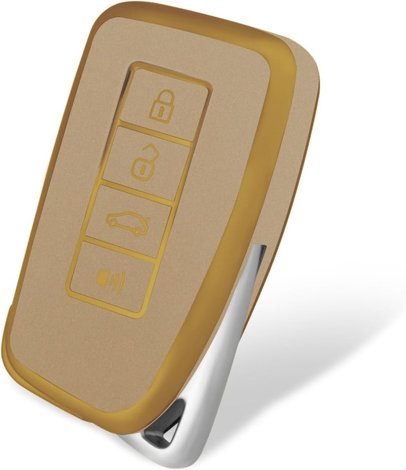 وركاس غلاف مفتاح ذكي بزرار 4 متوافق مع RX ES GS LS NX RS GX LX RC LC (رملي سريع - ذهبي شمبانيا) - Image 1