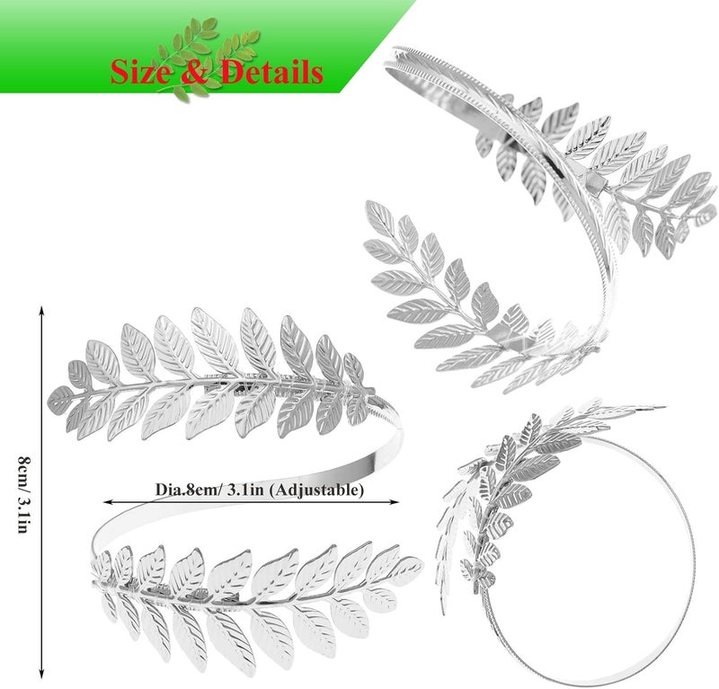 RechicGu Leaf Tree Bracelet Upper Arm Cuff Armlet Bangle Bracelet Armband Greek Roman Laurel Christmas Tree Leaf Festival Bridal - Image 5