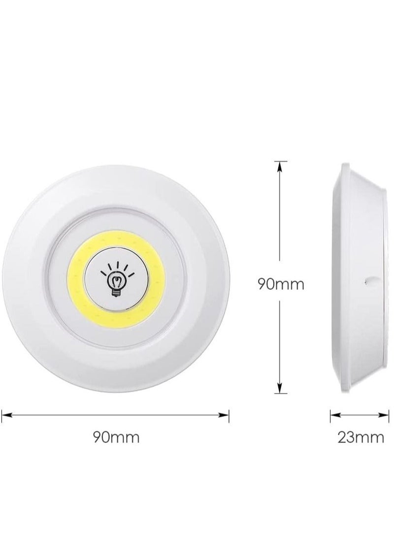 4.5v 1W COB LED Puck Light 3 Pack with Remote Controller Brightness Adjustable Wireless Dimmable Touch Sensor Control Night Lamp Under Cabinet Lighting Battery Powered Operated for Cabinet - Image 2