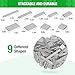 MANNIDOO Classic Moc 9 Sizes Expansion Set  1200 Flat Pieces Compatible with Lego Light Grey - Image 4