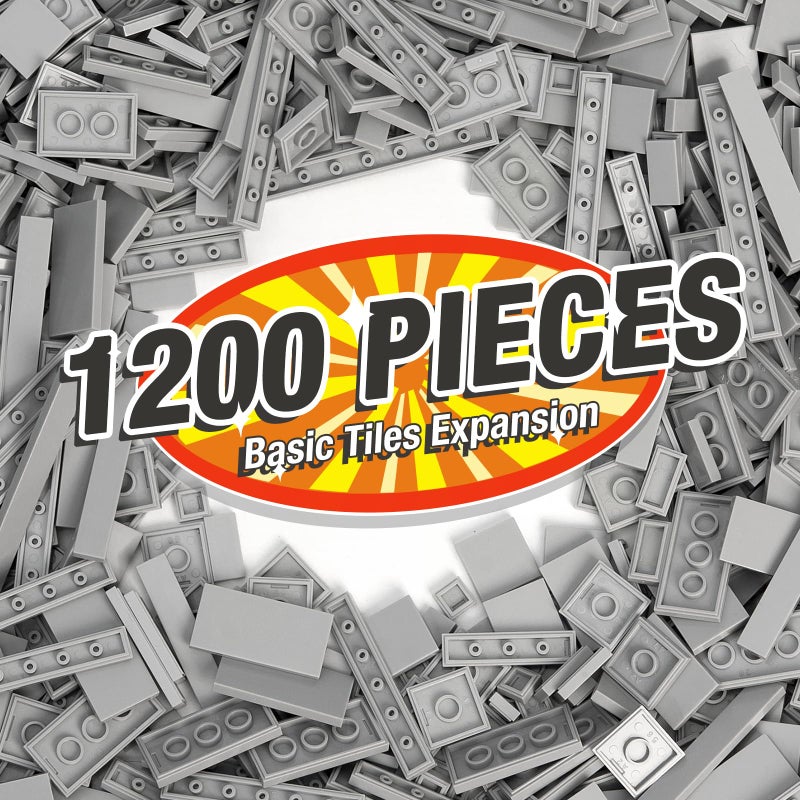 MANNIDOO Classic Moc 9 Sizes Expansion Set  1200 Flat Pieces Compatible with Lego Light Grey - Image 3