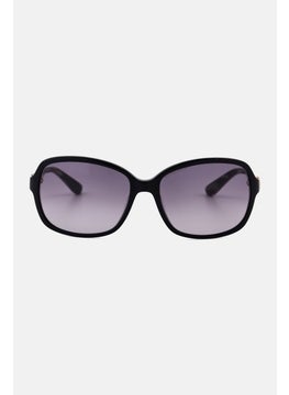 Women SF606S Rectangular Sunglasses, Black