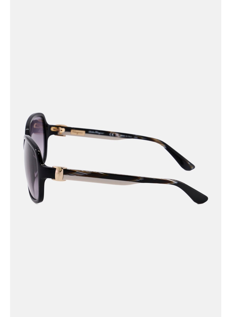 Salvatore Ferragamo - Women SF606S Rectangular Sunglasses, Black - Image 1