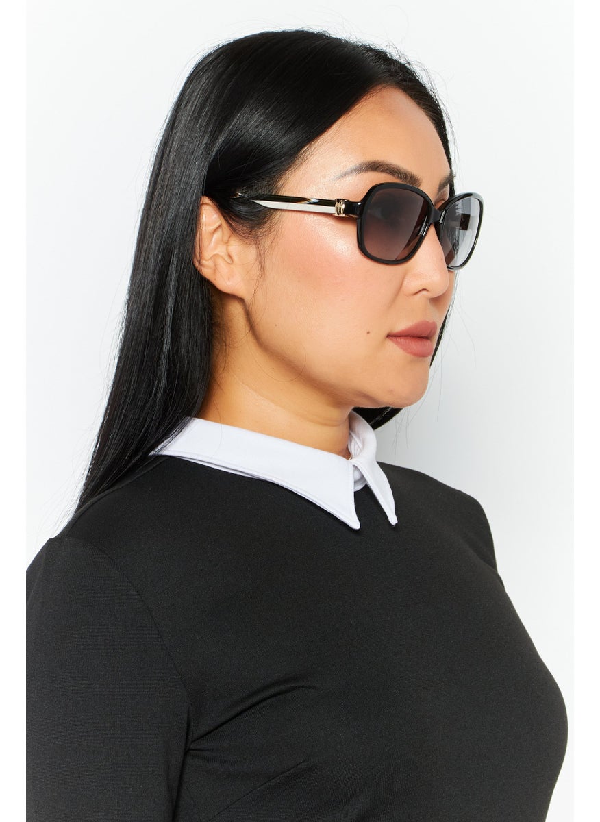 Salvatore Ferragamo - Women SF606S Rectangular Sunglasses, Black - Image 1