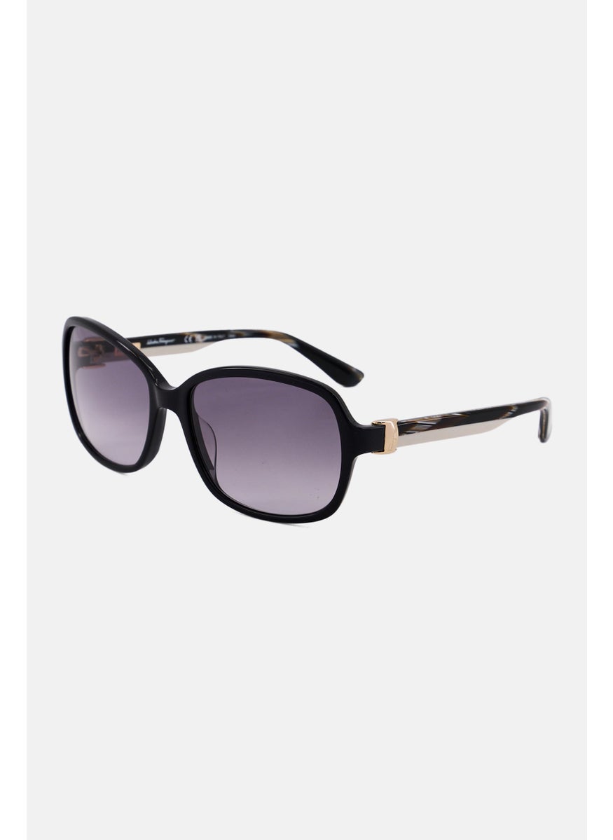 Salvatore Ferragamo - Women SF606S Rectangular Sunglasses, Black - Image 1