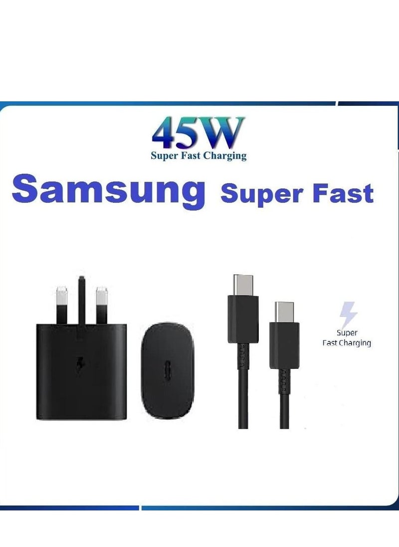Generic - 45W USB C Super Fast Charger, Power Supply Adapter for Samsung Galaxy Tab S9/S8/S8+ Ultra/Tab S8/Tab S7/S7/S7+/A55, Galaxy S24 Ultra/S23+/S22 Ultra/S22+/S22/S20/Note20, PPS Charger USB C Plu - Image 1
