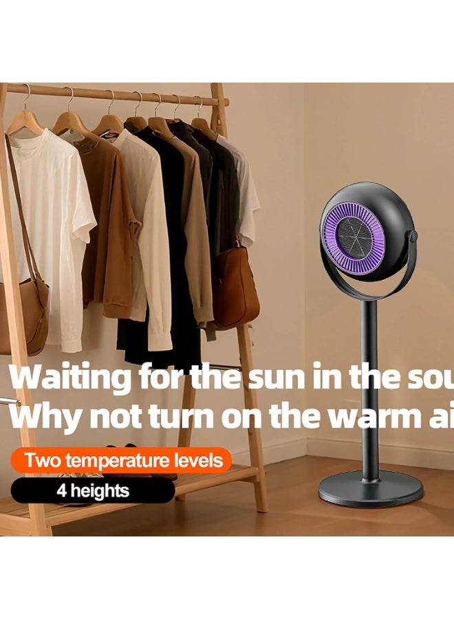 Height-adjustable floor heater for quickly heating an entire room, suitable for indoor use in a home or office. - Image 3