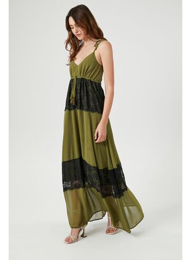 FOREVER 21 Chiffon Lace-Trim Maxi Dress  - Image 2