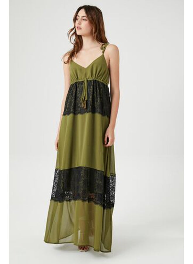 FOREVER 21 Chiffon Lace-Trim Maxi Dress  - Image 4
