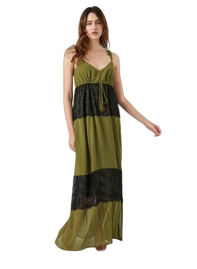 FOREVER 21 Chiffon Lace-Trim Maxi Dress  - Image 1