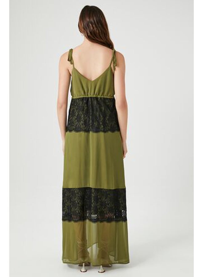 FOREVER 21 Chiffon Lace-Trim Maxi Dress  - Image 3