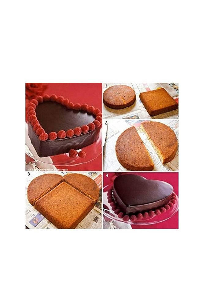 Generic - Microwave Oven Safe Teflon Coated Carbon Steel Spring Form Heart, Round, and Square Shape Cake Baking Molds Set Of 3 - Image 1