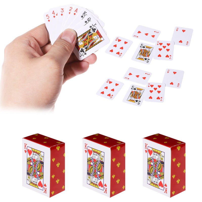 Hariendny 3 Decks Mini Playing Cards Party Spoof Fun Smal Playing Cards Miniature Poker Cards Mini Poker Game for Adults Party Favor Tiny Deck of Novelty Party Gift for Par Christmas HalloweenSmall - Image 3