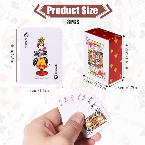 Hariendny 3 Decks Mini Playing Cards Party Spoof Fun Smal Playing Cards Miniature Poker Cards Mini Poker Game for Adults Party Favor Tiny Deck of Novelty Party Gift for Par Christmas HalloweenSmall - Image 5
