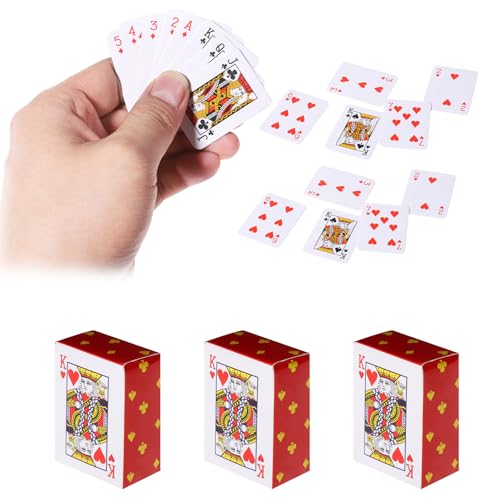 Hariendny 3 Decks Mini Playing Cards Party Spoof Fun Smal Playing Cards Miniature Poker Cards Mini Poker Game for Adults Party Favor Tiny Deck of Novelty Party Gift for Par Christmas HalloweenSmall - Image 1