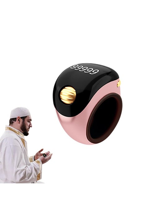 Tasbeeh Ring with OLED Display, Roller Smart Counter with Silicone Finger Ring, Vibration Reminder, Suitable for Prayers and Meditations for Adults and Children
