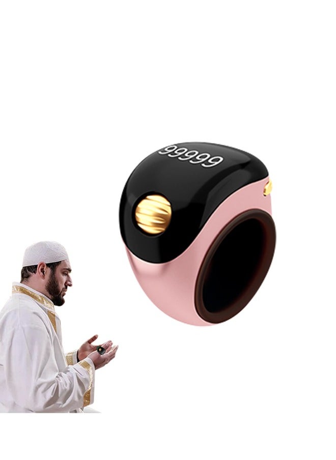 Beauenty - Tasbeeh Ring with OLED Display, Roller Smart Counter with Silicone Finger Ring, Vibration Reminder, Suitable for Prayers and Meditations for Adults and Children - Image 1