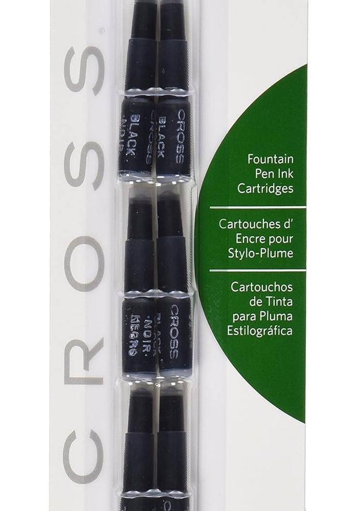 Cross Convenient Fountain Pen Ink Cartridges, Black, 6-Count - Image 1