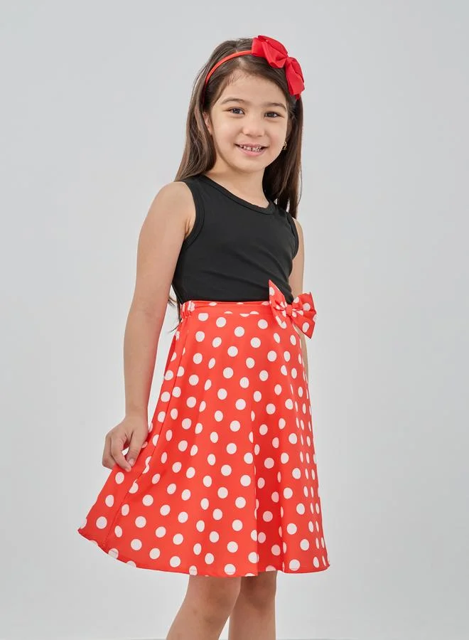 Take Two Take Two Bow Detail Polka Dot Print Dress