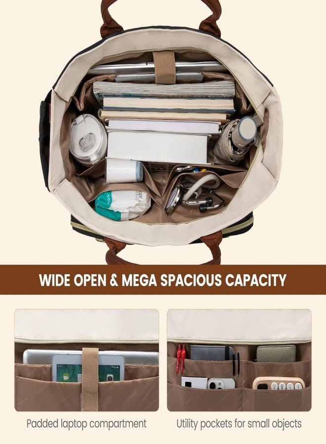 لوف فوك حقيبة LOVEVOOK للمعلمات للعمل، حقيبة كمبيوتر محمول مع حامل أكواب كبير، حقائب ممرضات، حقيبة عمل احترافية، حقيبة يد لأجهزة الكمبيوتر التجارية، وردي فاتح، مقاس 15.6 بوصة - Image 4