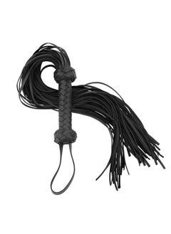 ShebSheb Horse Whip Handmade Leather Black Whip, Horse Riding Whip Crop for Set Stage Performance Costume Accessories  - Image 2