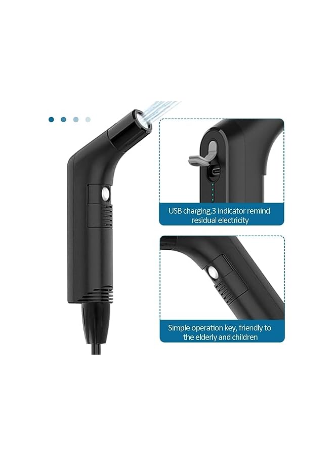 The Bros بيديت كهربائي محمول للسفر، بخاخ بيديت يدوي قابل لإعادة الشحن، بخاخ ضغط شخصي بسعة 2.3 لتر لخزان المياه للاستحمام في السيارة والحمام والمرحاض والتخييم في الهواء الطلق، أسود - Image 5