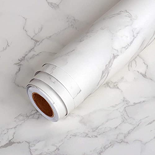 Aatamiy Marble Wallpaper Kitchen Backsplash Wallpaper Self-Adhesive Wall Stickers Anti-Mold and Heat Resistant Stickers Cabinets Wardrobe Almirah Countertop Furniture Decorative (60 x 200 cm) - Image 1