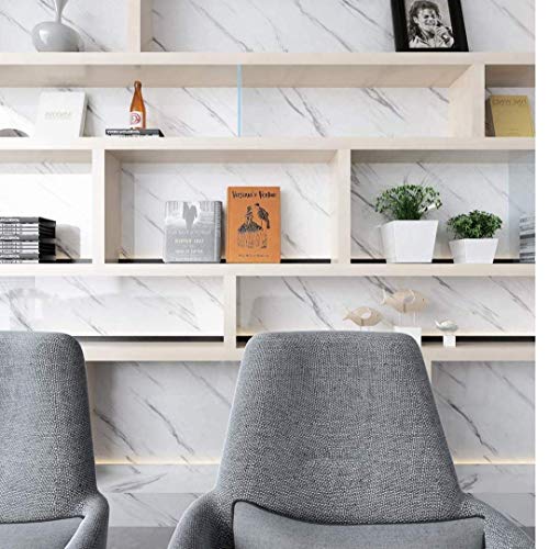 Aatamiy Marble Wallpaper Kitchen Backsplash Wallpaper Self-Adhesive Wall Stickers Anti-Mold and Heat Resistant Stickers Cabinets Wardrobe Almirah Countertop Furniture Decorative (60 x 200 cm) - Image 3