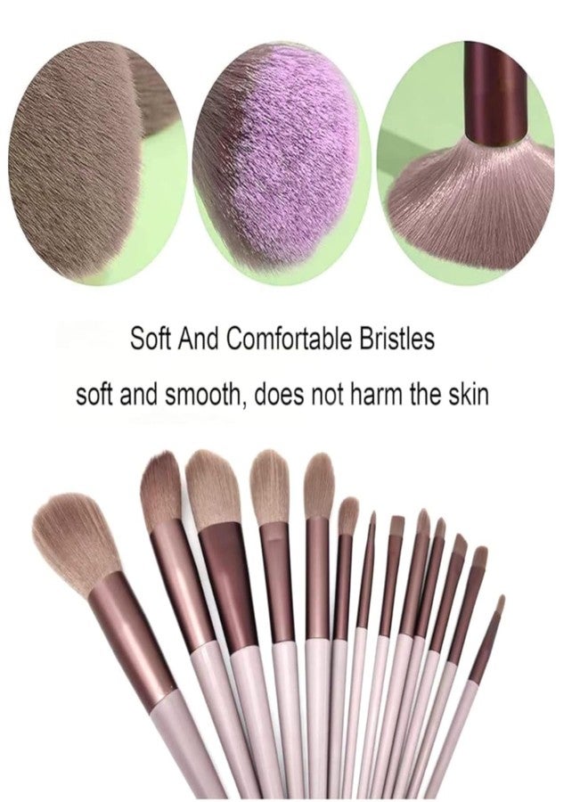 MF® 13-Piece Luxury Makeup Brush Set - Elegant Brown Handle Beauty Tools for Foundation, Highlighting, and Eyeshadow. - Image 5