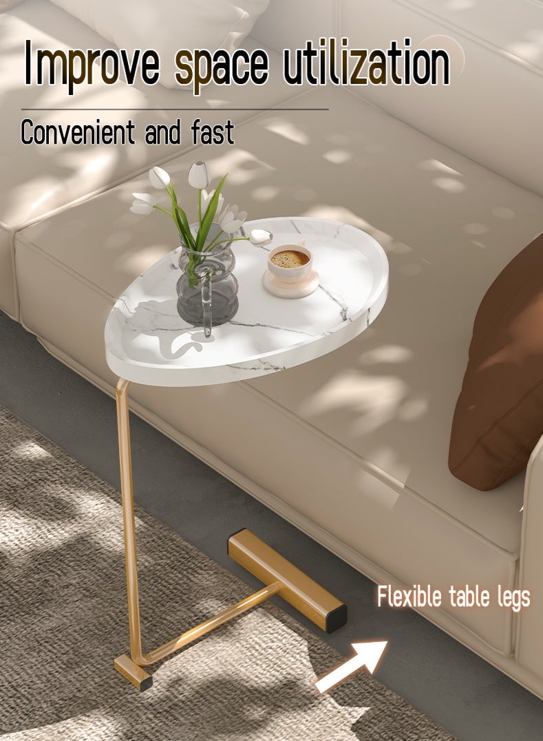 طاولة جانبية صغيرة، طاولة نهائية على شكل 23 بوصة للأريكة والسرير، طاولة صينية تلفزيون بإطار معدني للأريكة وغرفة المعيشة وغرفة النوم - Image 2