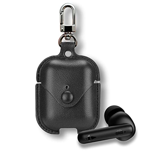 Meyaar Leather Case Cover Only Compatible with Boat Airdopes 141 & Boat Airdopes 148 (Earbuds Not Included) (Leather Black) (NOT Made for 141 ANC) - Image 1