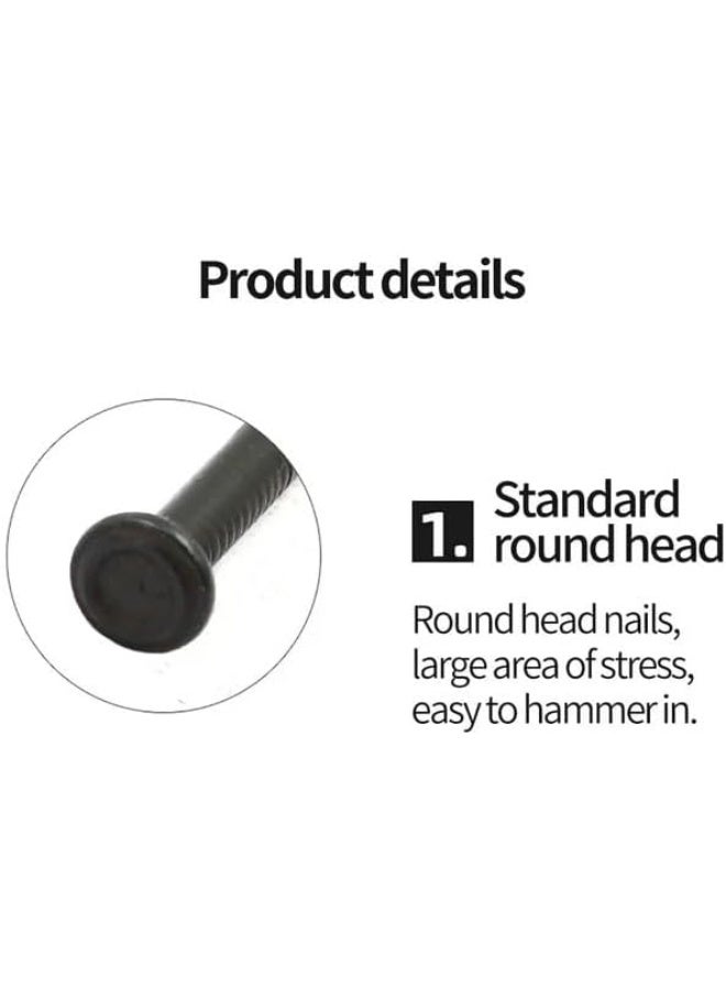 Poaker 1 Inch Masonry Carbon Stainless Steel Point Tip Wall Cement Nails Black 100Pcs - Image 3