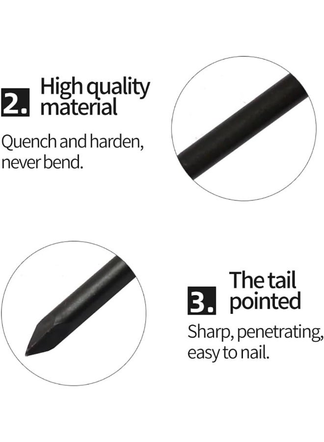 Poaker 1 Inch Masonry Carbon Stainless Steel Point Tip Wall Cement Nails Black 100Pcs - Image 4