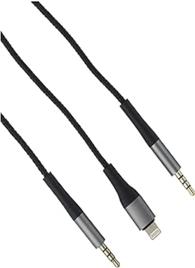 XO Xo nb-r178a 3.5mm to lightning to 3.5mm 2 in 1 audio cable 0.88 meter-black, USB 