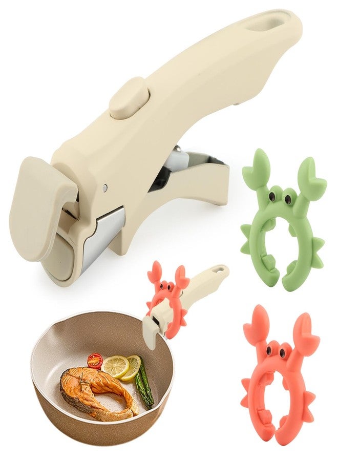 Restynic Removable Pot Handle Bakelite, Universal Replacement Pan Handle for Pots and Pans, Fits All Cookware, Includes 2pcs Rack, Durable & Heat-Resistant(Color:Cream White) - Image 1