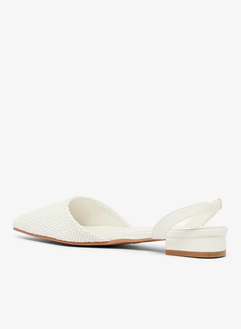 Ella White Raffia Textured Ballet Flats for Women | Best Price UAE