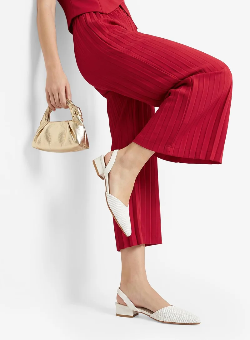 Raffia Textured Ballet Flats