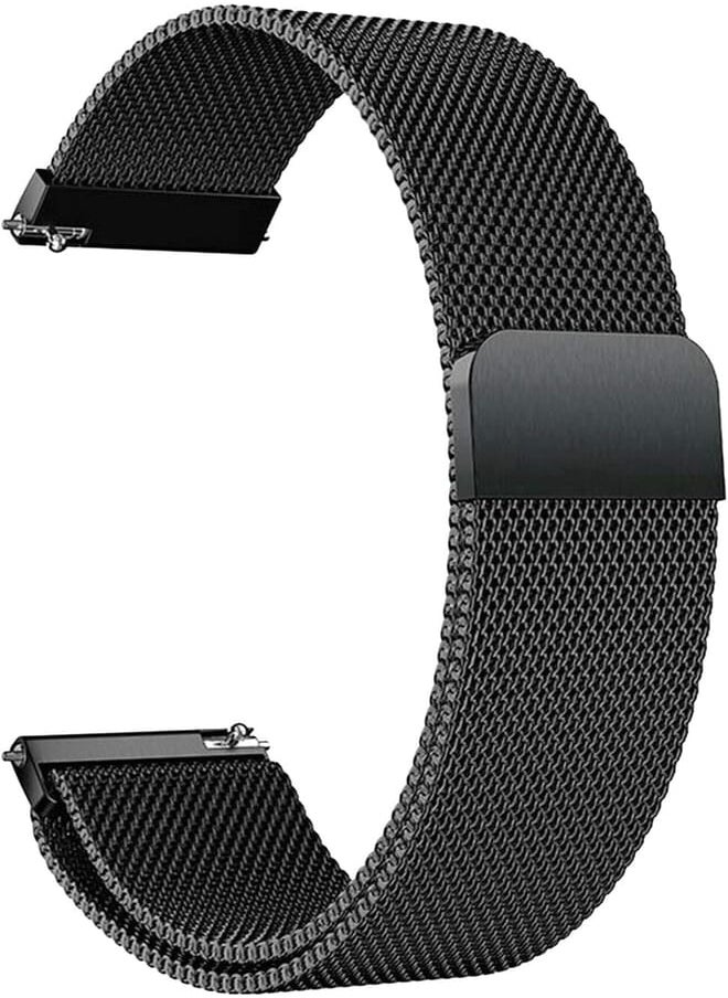ACM ACM Watch Strap Magnetic Loop 20mm compatible with Samsung Galaxy Watch 3 41mm Smartwatch Luxury Metal Chain Band Black 