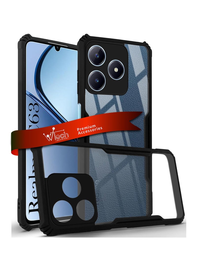 Wtech Realme C63 4G 2024 Hybrid TPU Silicone With Raised Armour Bumpers Slim Case Cover - Black - Image 1