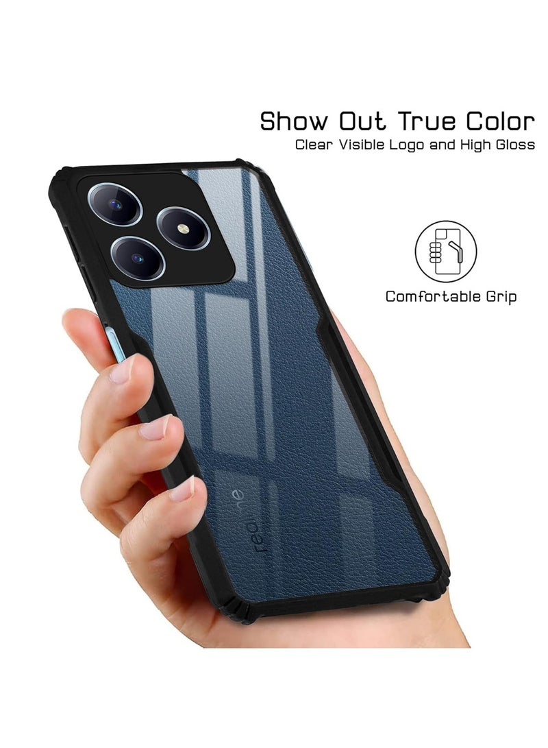 Wtech Realme C63 4G 2024 Hybrid TPU Silicone With Raised Armour Bumpers Slim Case Cover - Black - Image 3