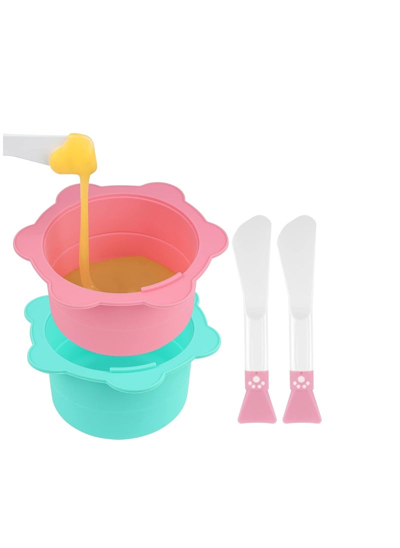 SYOSI Silicone Wax Warmer Pot, Non-Stick Wax Pot Silicone Bowl Replacement, Reuse Waxing Bowl, Wax Melt Warmer Liner With 2Pcs Silicone Spatulas for Hair Removal  - Image 1