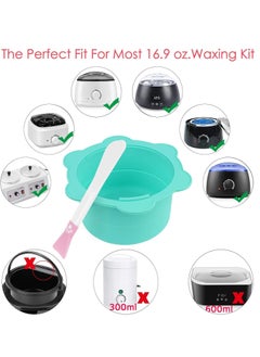 SYOSI Silicone Wax Warmer Pot, Non-Stick Wax Pot Silicone Bowl Replacement, Reuse Waxing Bowl, Wax Melt Warmer Liner With 2Pcs Silicone Spatulas for Hair Removal  - Image 2
