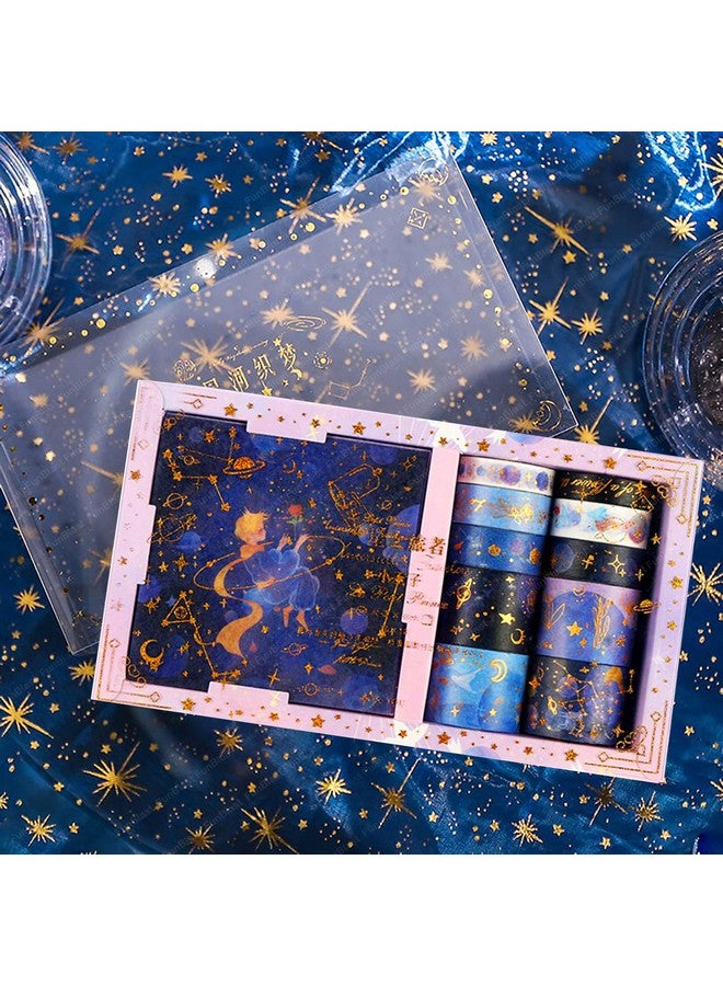 FunBlast أطقم شريط لاصق بموضوع الفضاء من فن بلاست، 10 لفات من شرائط washi مع 10 أوراق ملصقات، شرائط ماسك ديكورية مصممة للحرف اليدوية والفنون والتدوين والجرائد التخطيطية (متعددة الألوان) - Image 4